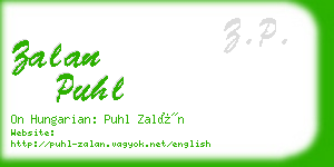 zalan puhl business card